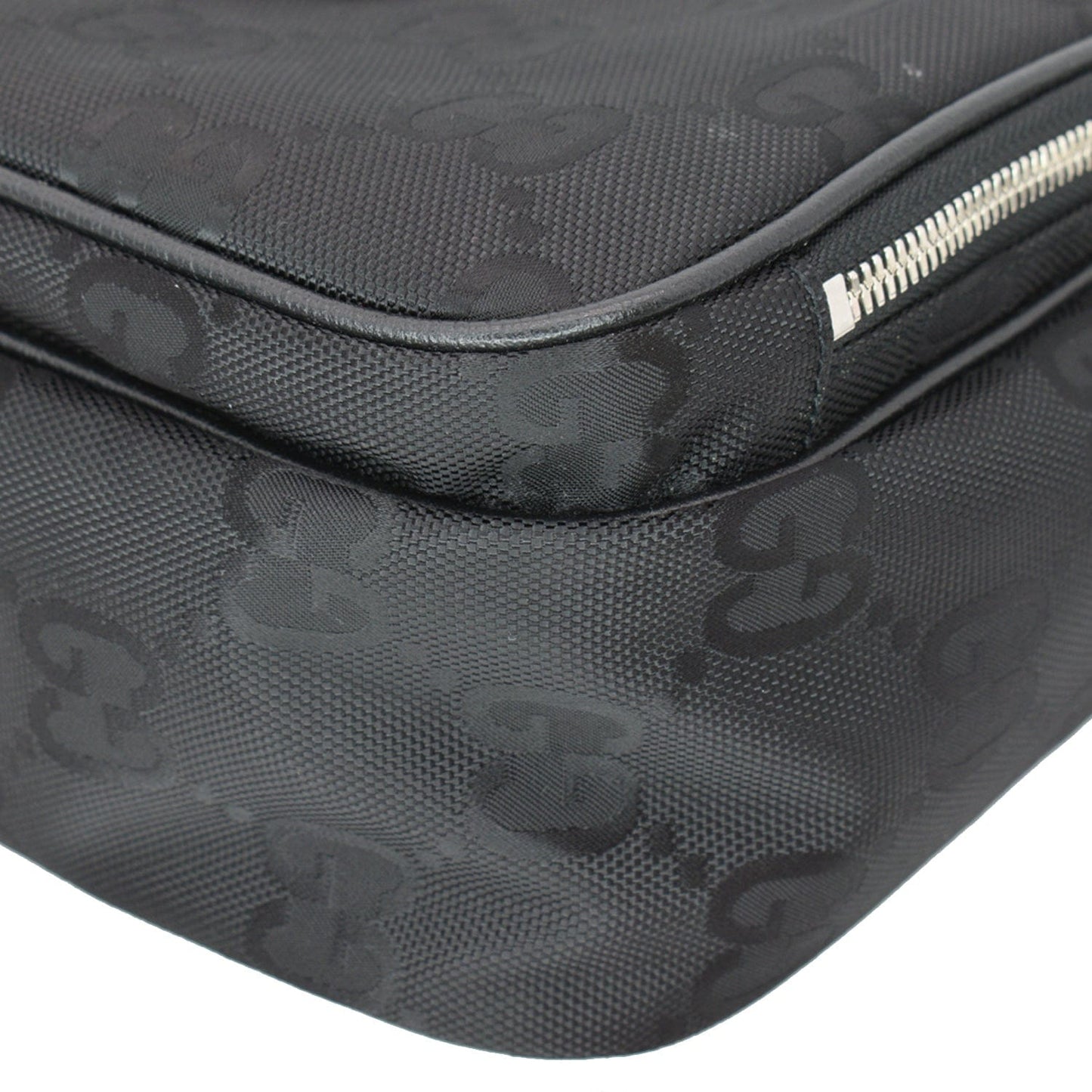 GUCCI Off The Grid GG Monogram Nylon Shoulder Bag Black 625858