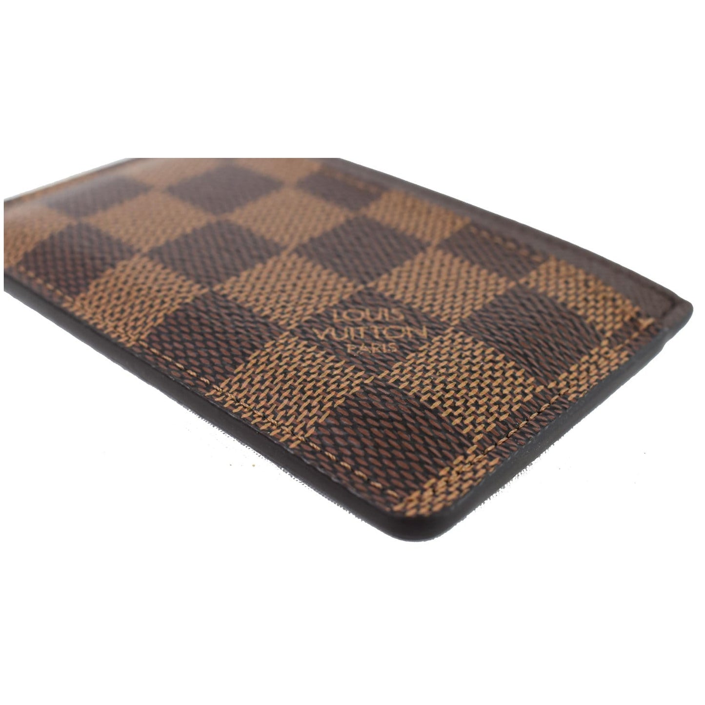 LOUIS VUITTON Card Holder Damier Ebene Brown