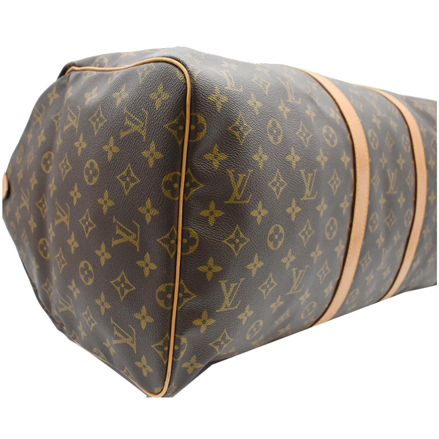 LOUIS VUITTON Keepall 55 Monogram Canvas Travel Bag Brown