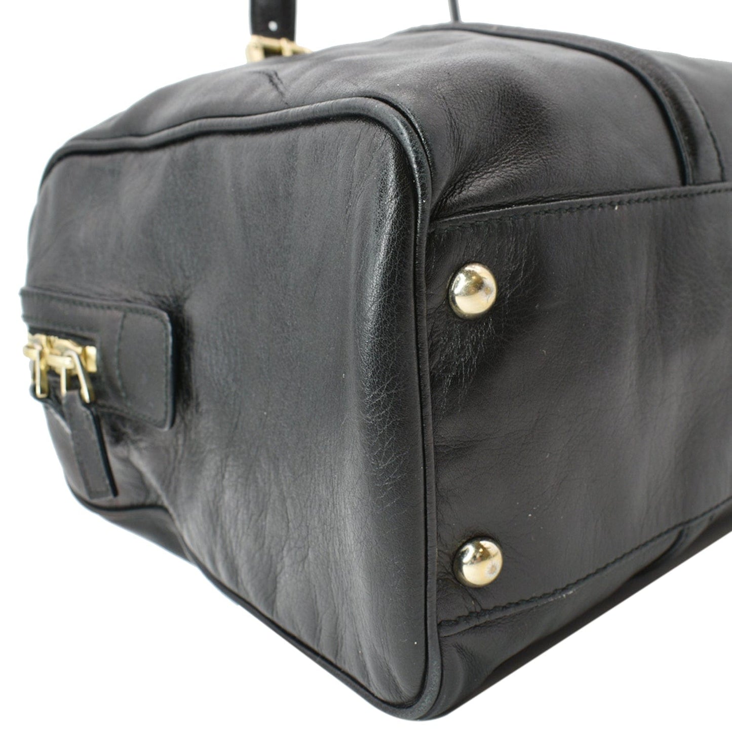 GUCCI Britt Leather Satchel Bag Black 170010