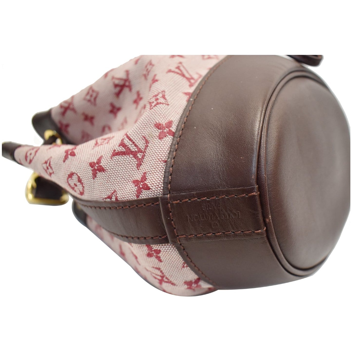 LOUIS VUITTON Mini Lin Mini Noe Monogram Satchel Bag Cherry Red