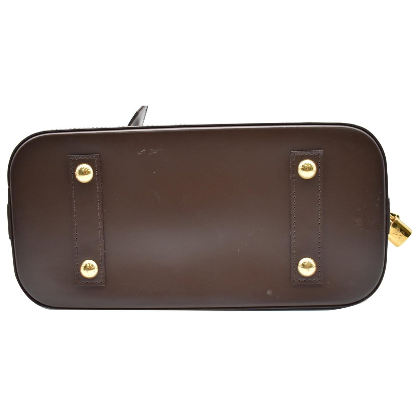 LOUIS VUITTON Alma Damier Ebene Satchel Bag Brown