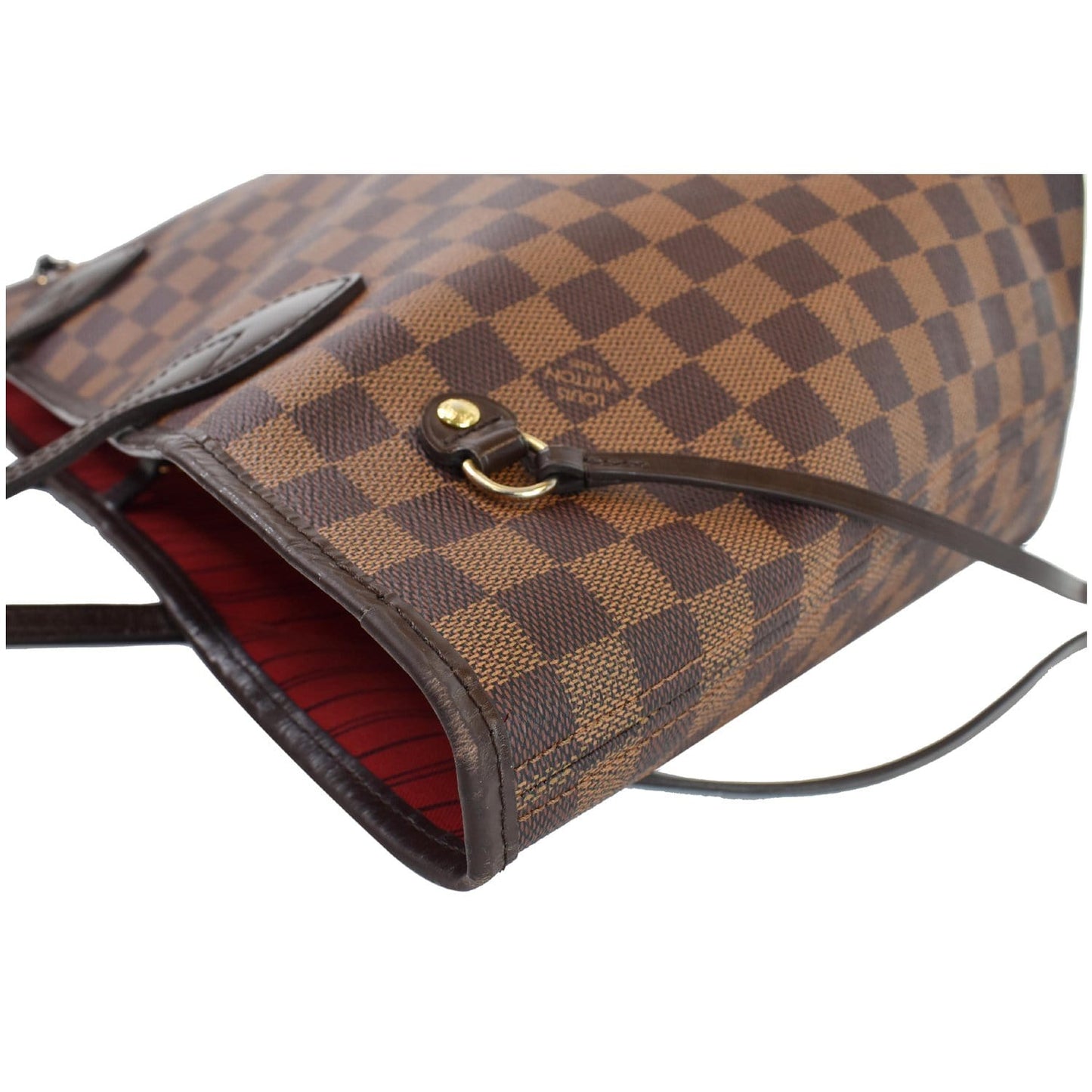 LOUIS VUITTON Neverfull MM Damier Ebene Tote Shoulder Bag Brown