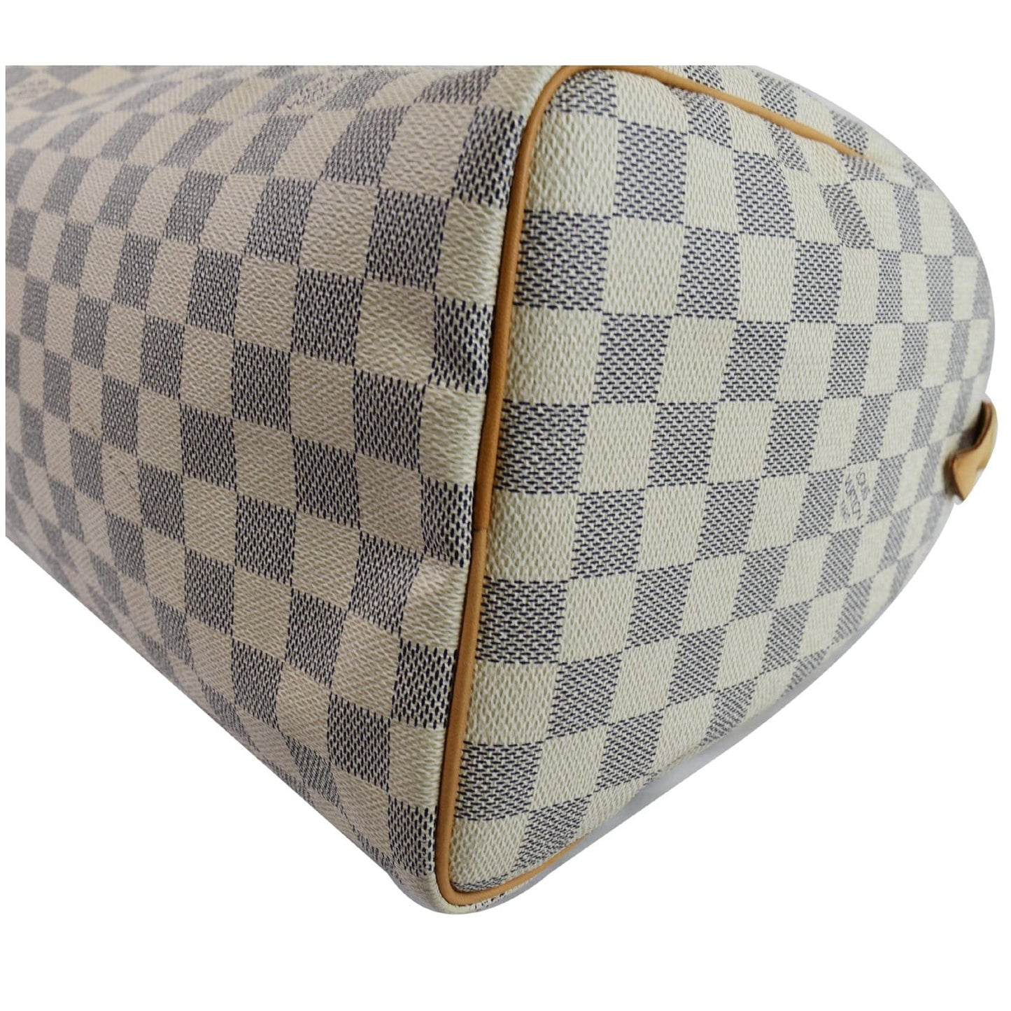 LOUIS VUITTON Speedy 30 Damier Azur Satchel Bag White