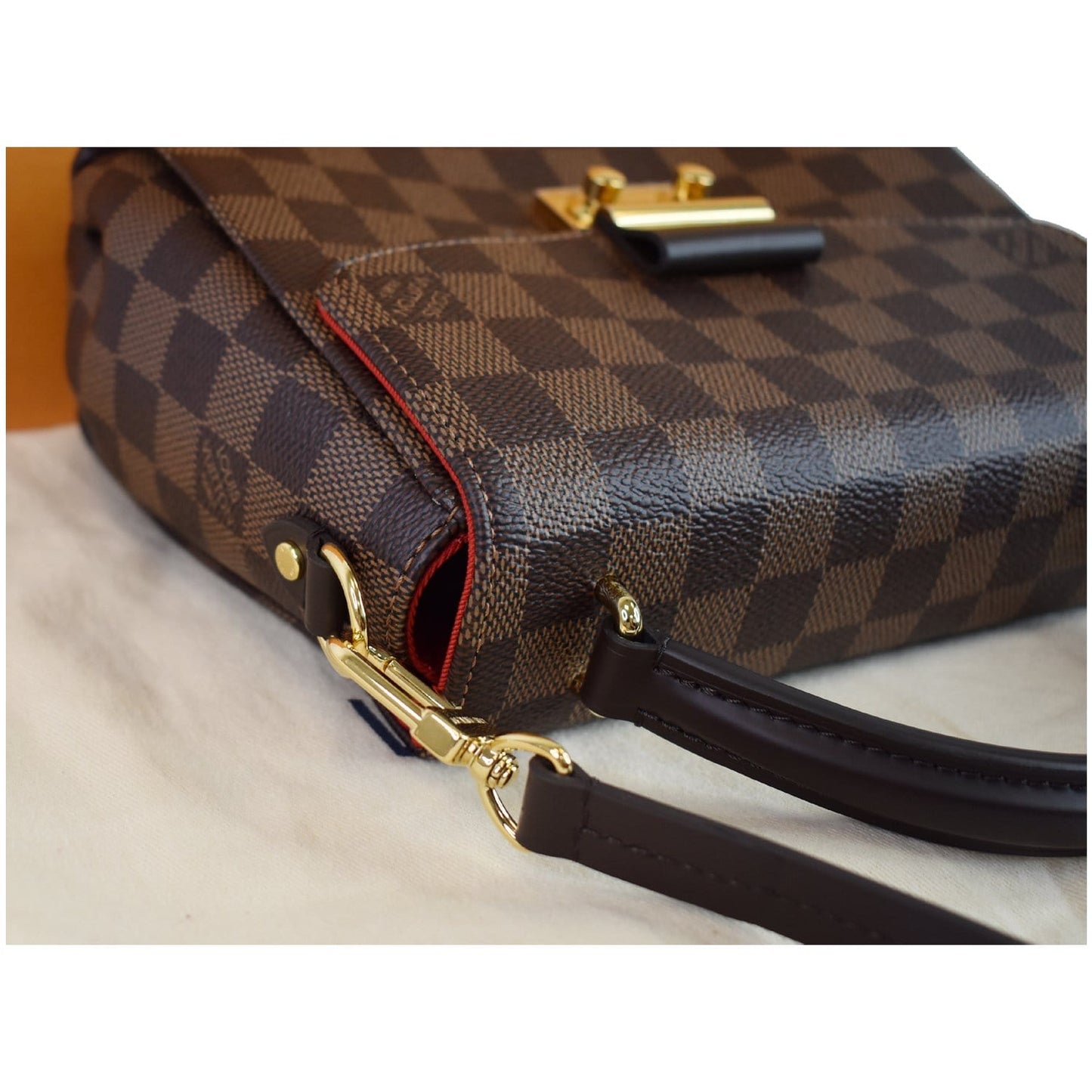 LOUIS VUITTON Croisette Damier Ebene Crossbody Bag Brown