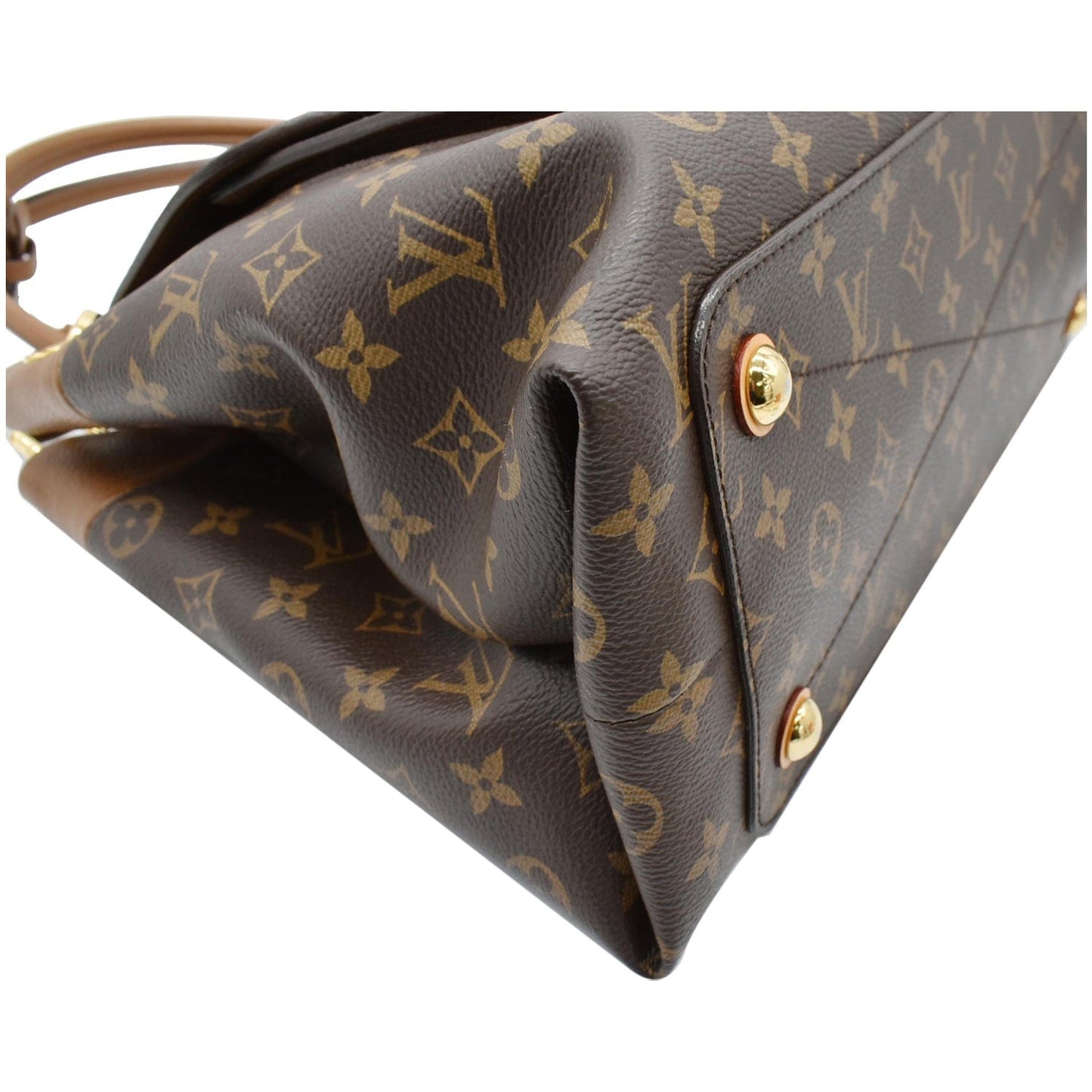 LOUIS VUITTON Olympe Monogram Canvas Satchel Shoulder Bag Brown