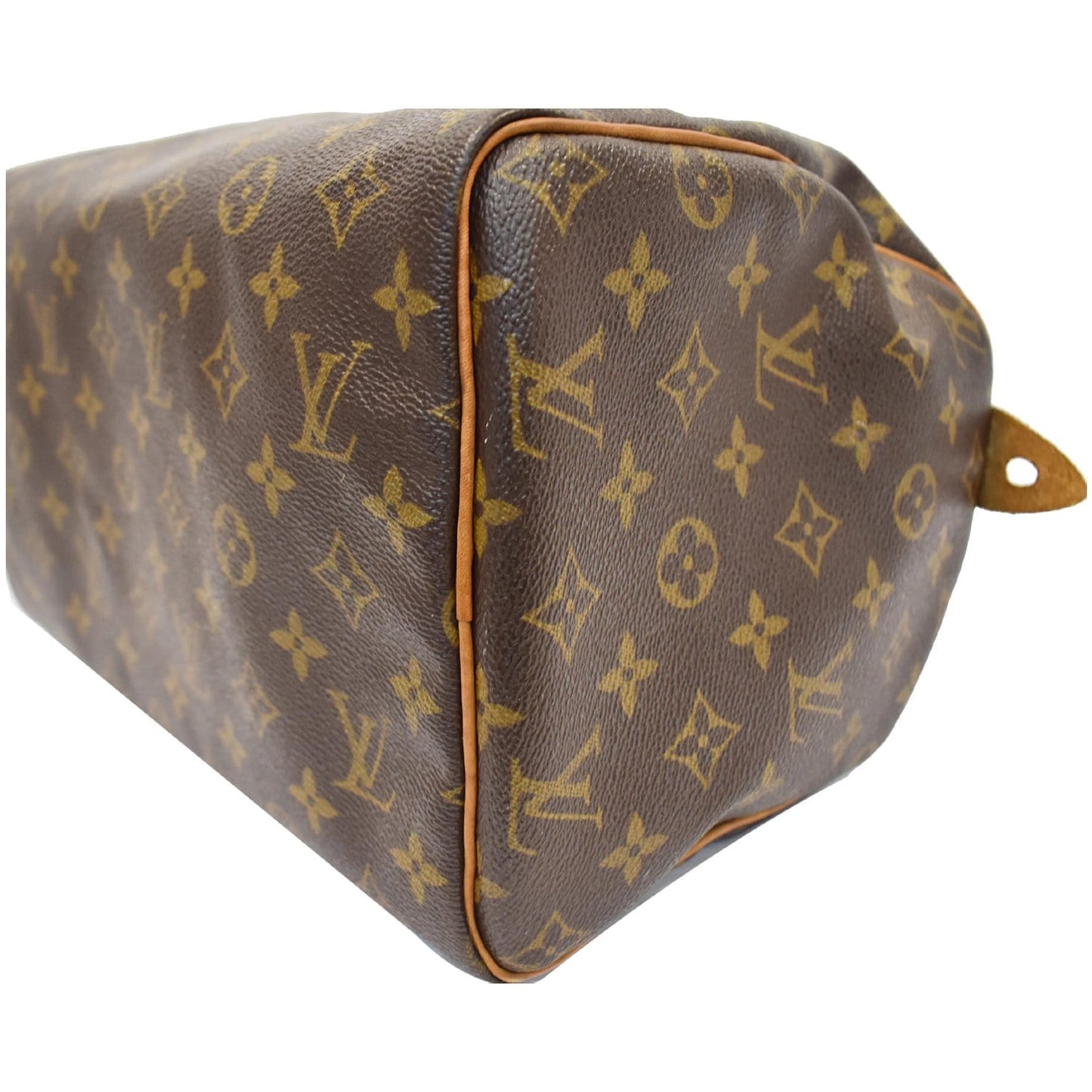 LOUIS VUITTON Speedy 30 Monogram Canvas Satchel Bag Brown