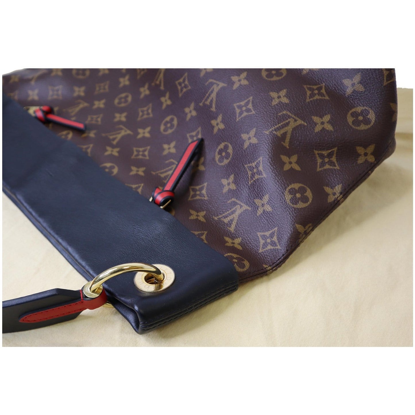 LOUIS VUITTON Tuileries Monogram Canvas Hobo Bag Black