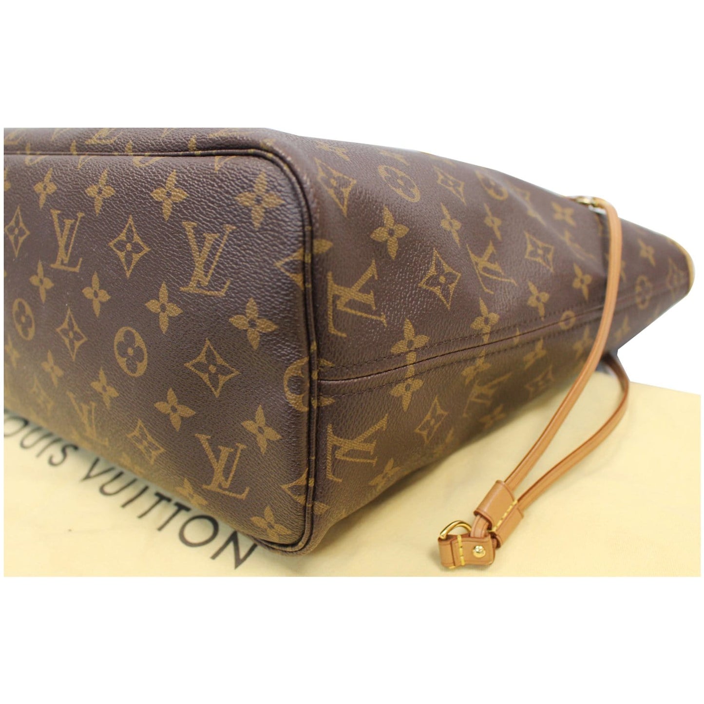 LOUIS VUITTON Neverfull MM Monogram Canvas Tote Shoulder Bag Brown
