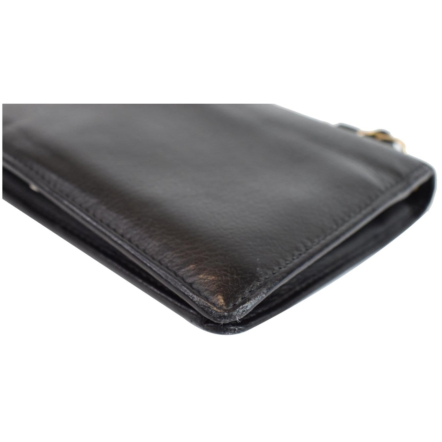 CHANEL Camellia Leather Wallet on Chain Shoulder Bag Black