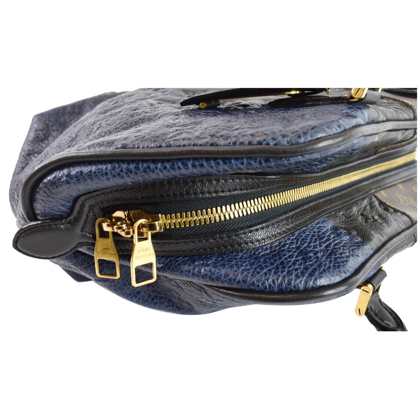 LOUIS VUITTON Blocks Stripes Monogram Leather Tote Bag Tri-Color