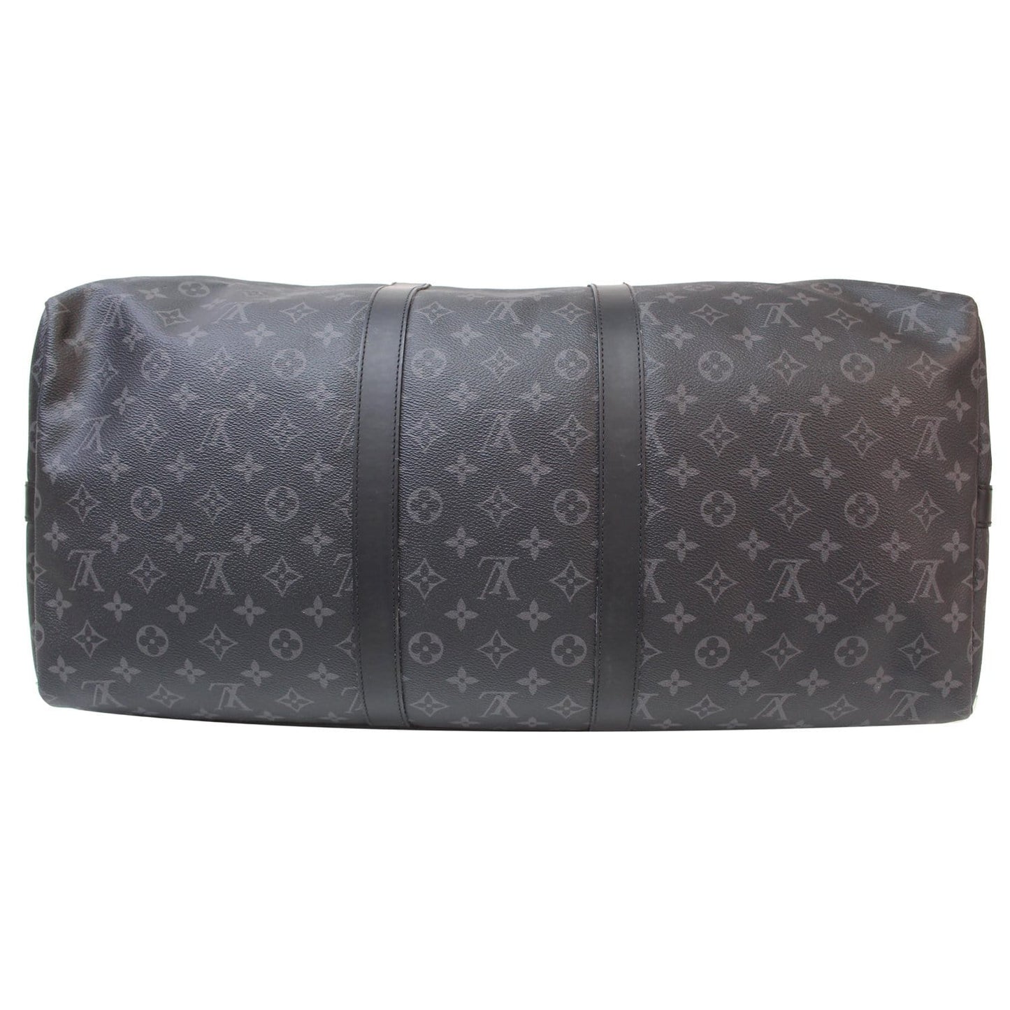 LOUIS VUITTON Keepall 55 Bandouliere Monogram Eclipse Travel Bag Black