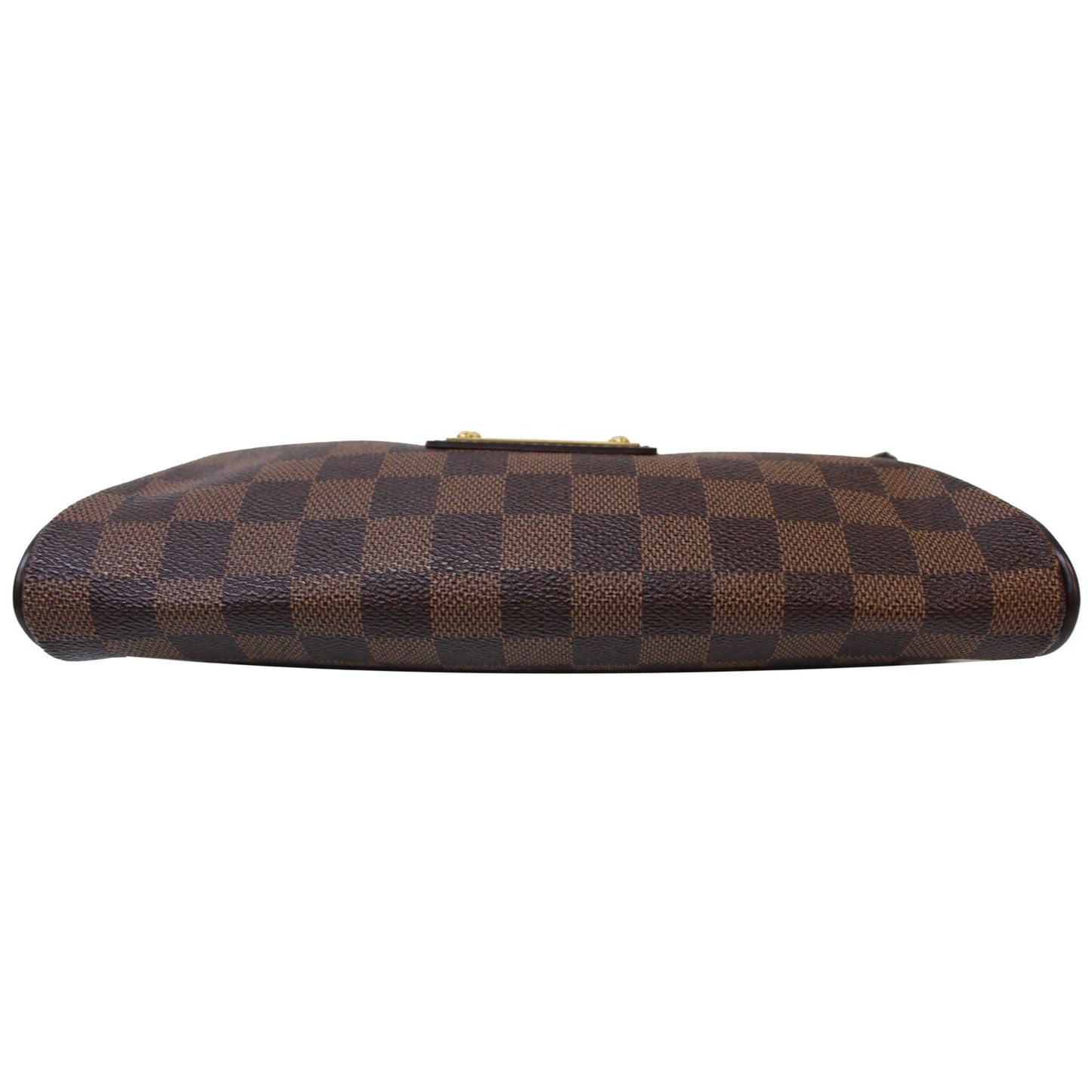 LOUIS VUITTON Pochette Eva Damier Ebene Clutch Crossbody Bag Brown