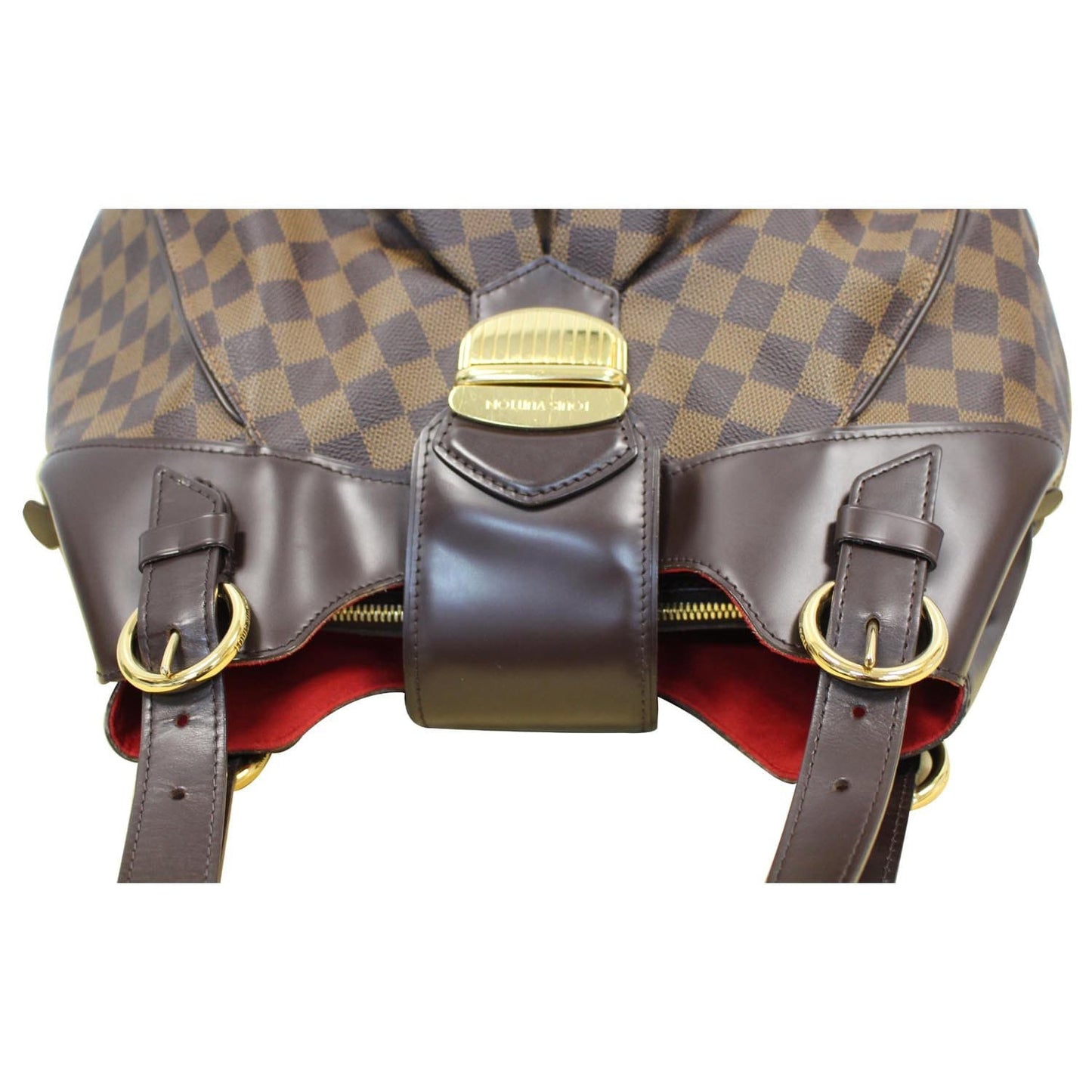 LOUIS VUITTON Sistina GM Damier Ebene Shoulder Bag Brown