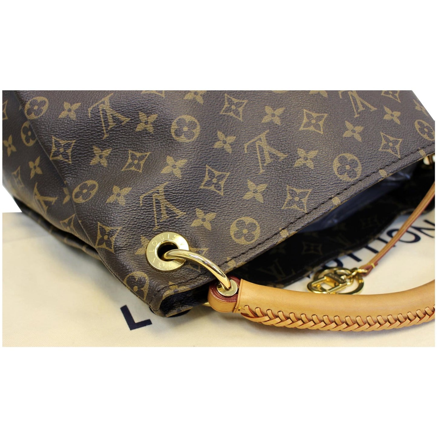 LOUIS VUITTON Artsy MM Monogram Canvas Shoulder Bag Brown