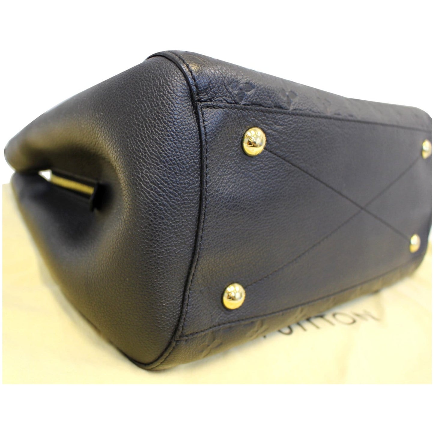 LOUIS VUITTON Montaigne GM Empreinte Leather Shoulder Bag Black