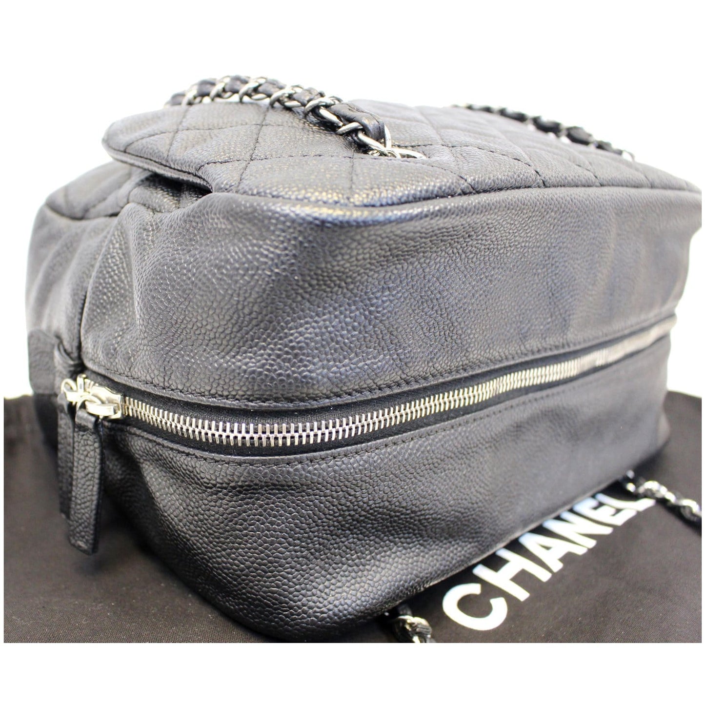 CHANEL Camera Case Quilted Caviar Leather Medium Flap Shoulder Bag