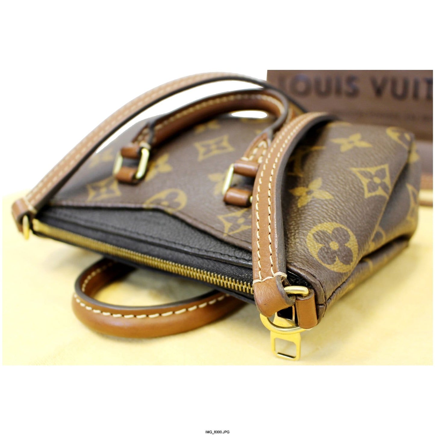 LOUIS VUITTON Nano Pallas Monogram Canvas Shoulder Crossbody Bag