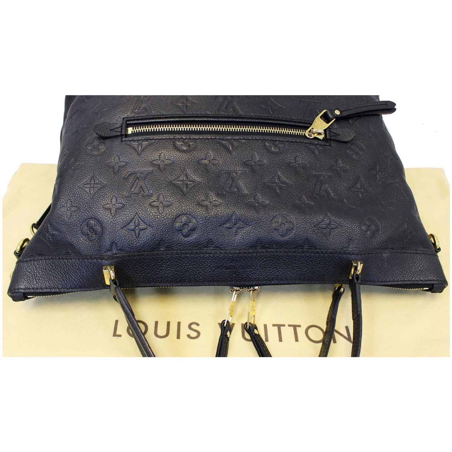 LOUIS VUITTON Bastille MM Empreinte Leather Shoulder Handbag Black