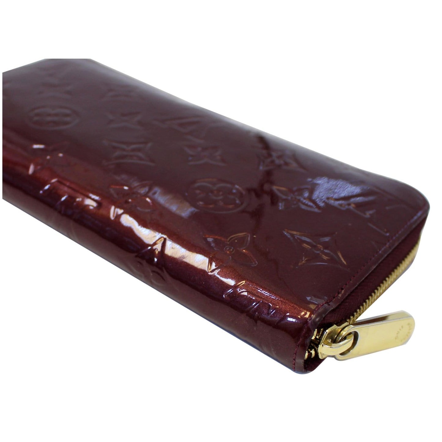LOUIS VUITTON Monogram Vernis Zippy Wallet Amarante