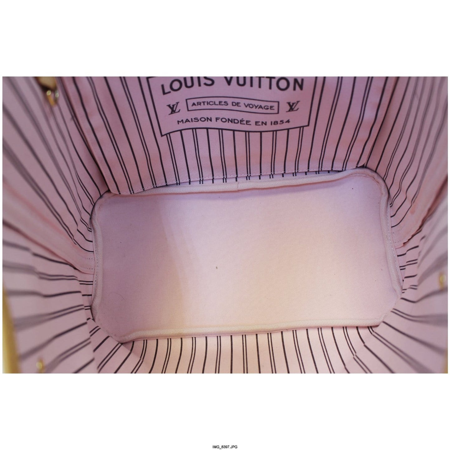 LOUIS VUITTON Neverfull MM Monogram Canvas Tote Shoulder Bag Rose Ballerine