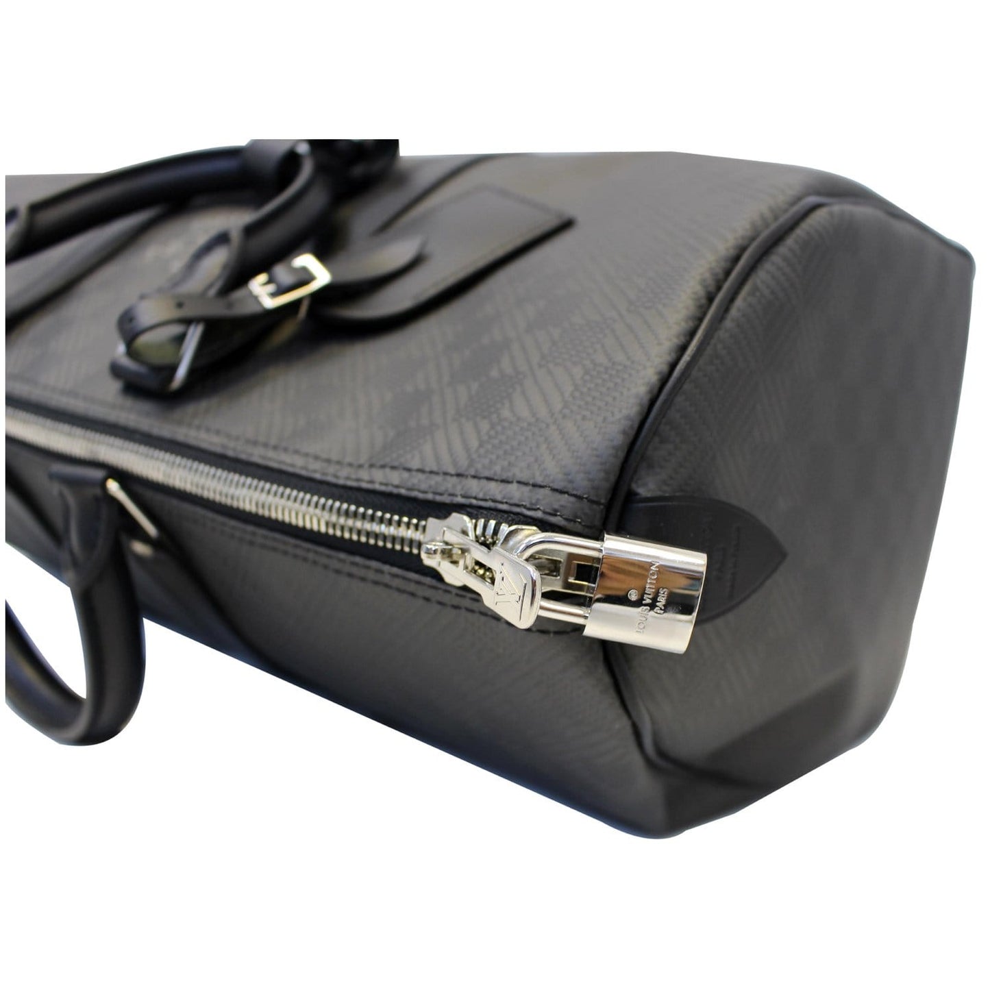 LOUIS VUITTON Keepall 45 Carbon Fiber Carbone Travel Bag Black