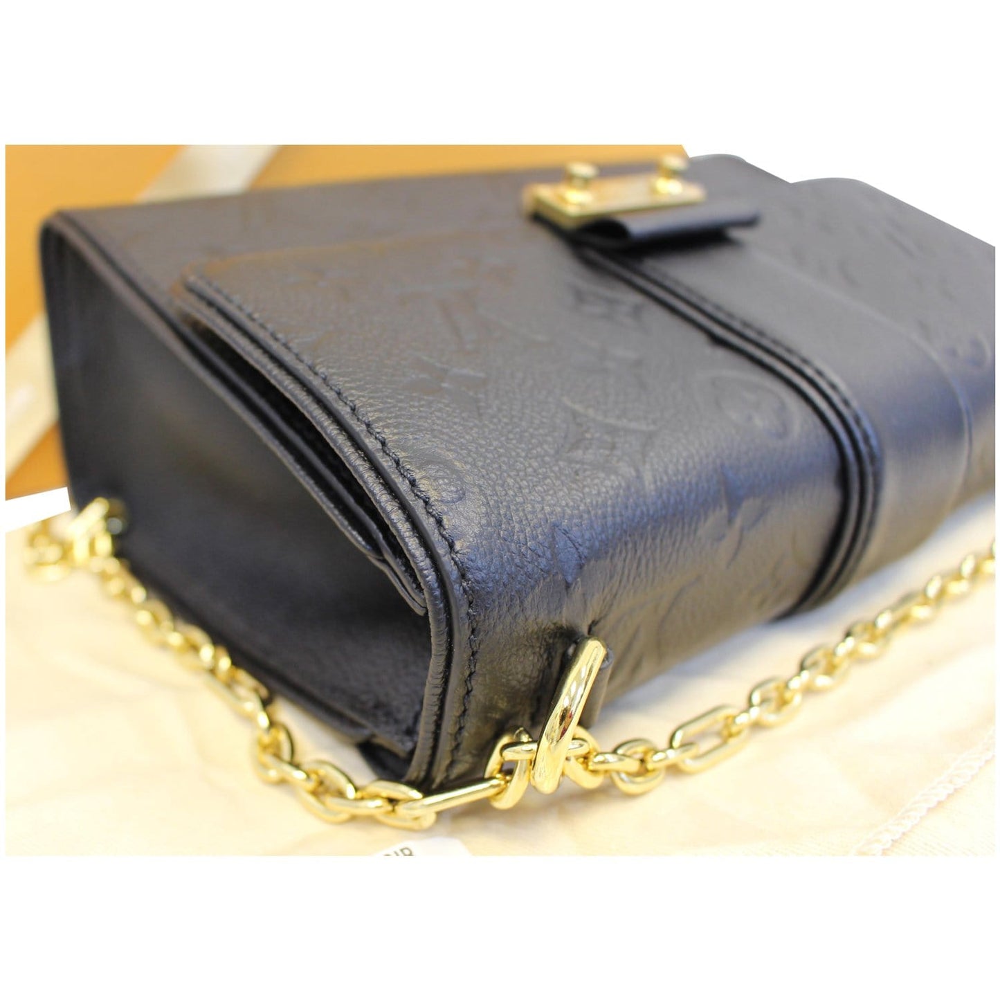 LOUIS VUITTON Saint Sulpice PM Empreinte Leather Crossbody Bag Noir