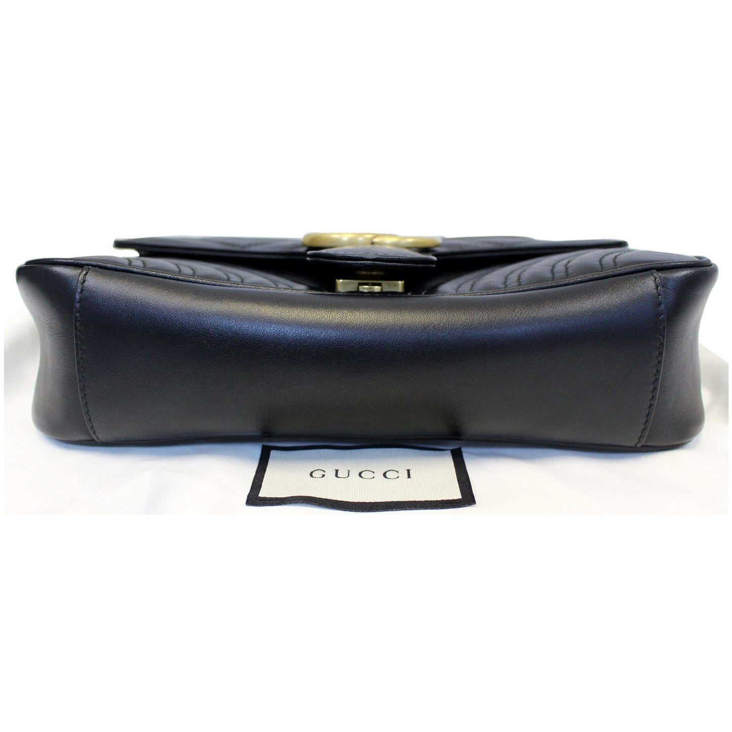 GUCCI GG Marmont Small Matelasse Leather Crossbody Bag Black