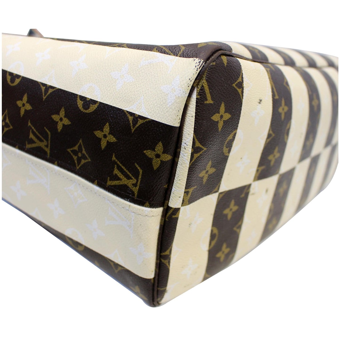 LOUIS VUITTON Neverfull XL Monogram Rayures Tote Bag Brown