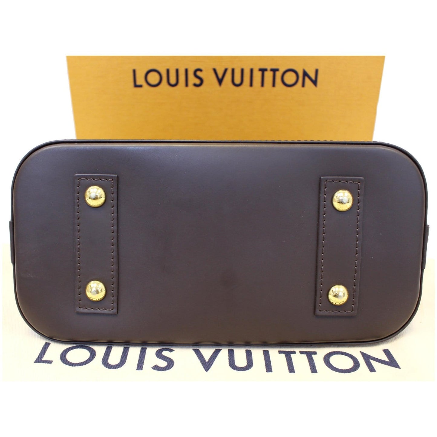 LOUIS VUITTON Alma BB Damier Ebene Satchel Crossbody Bag Brown