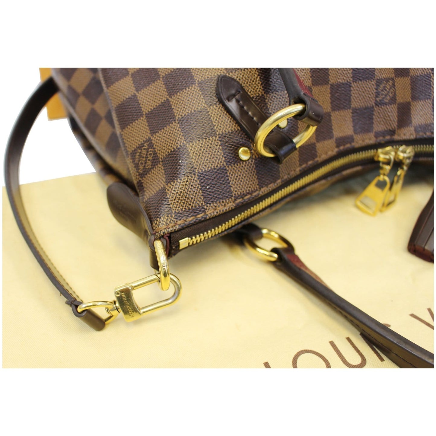 LOUIS VUITTON Lymington Damier Ebene Shoulder Handbag Brown