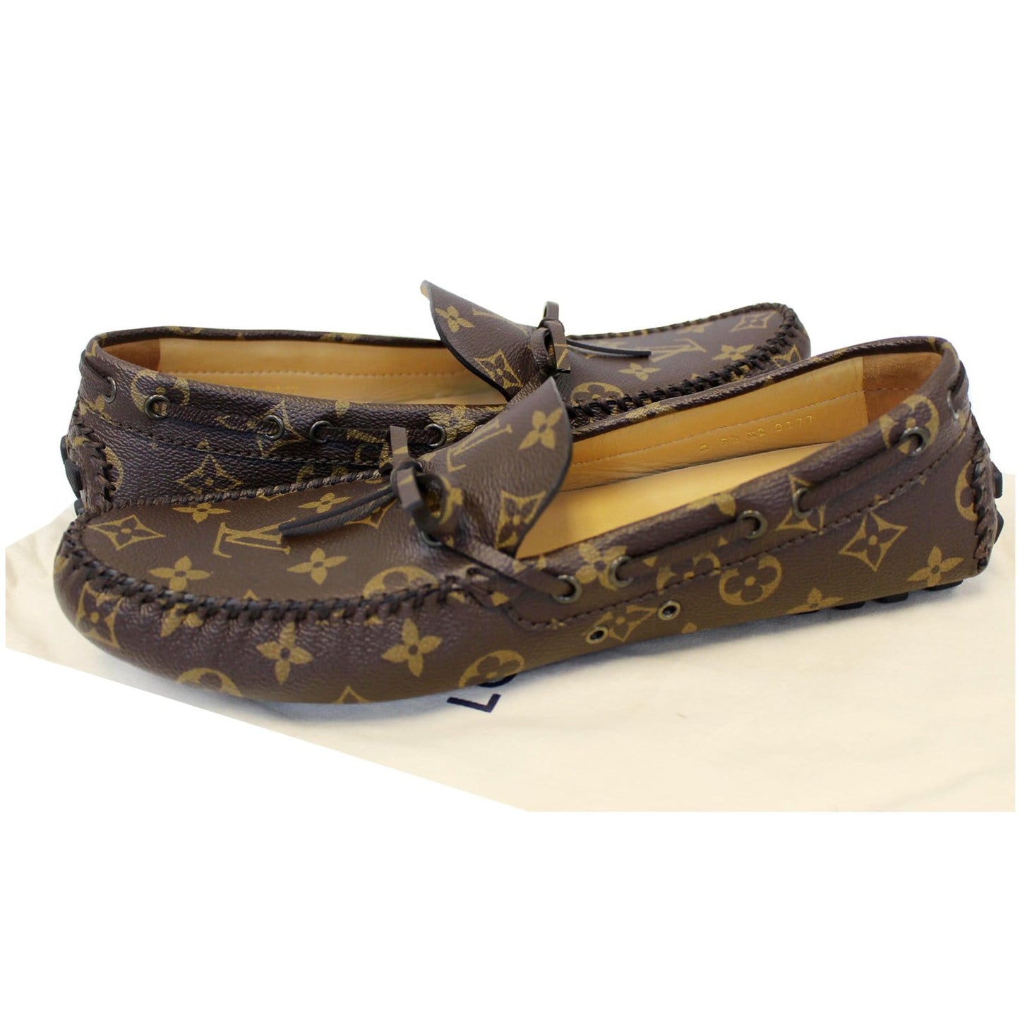 LOUIS VUITTON Arizona Moccasin Monogram Canvas Men's Shoes Loafers