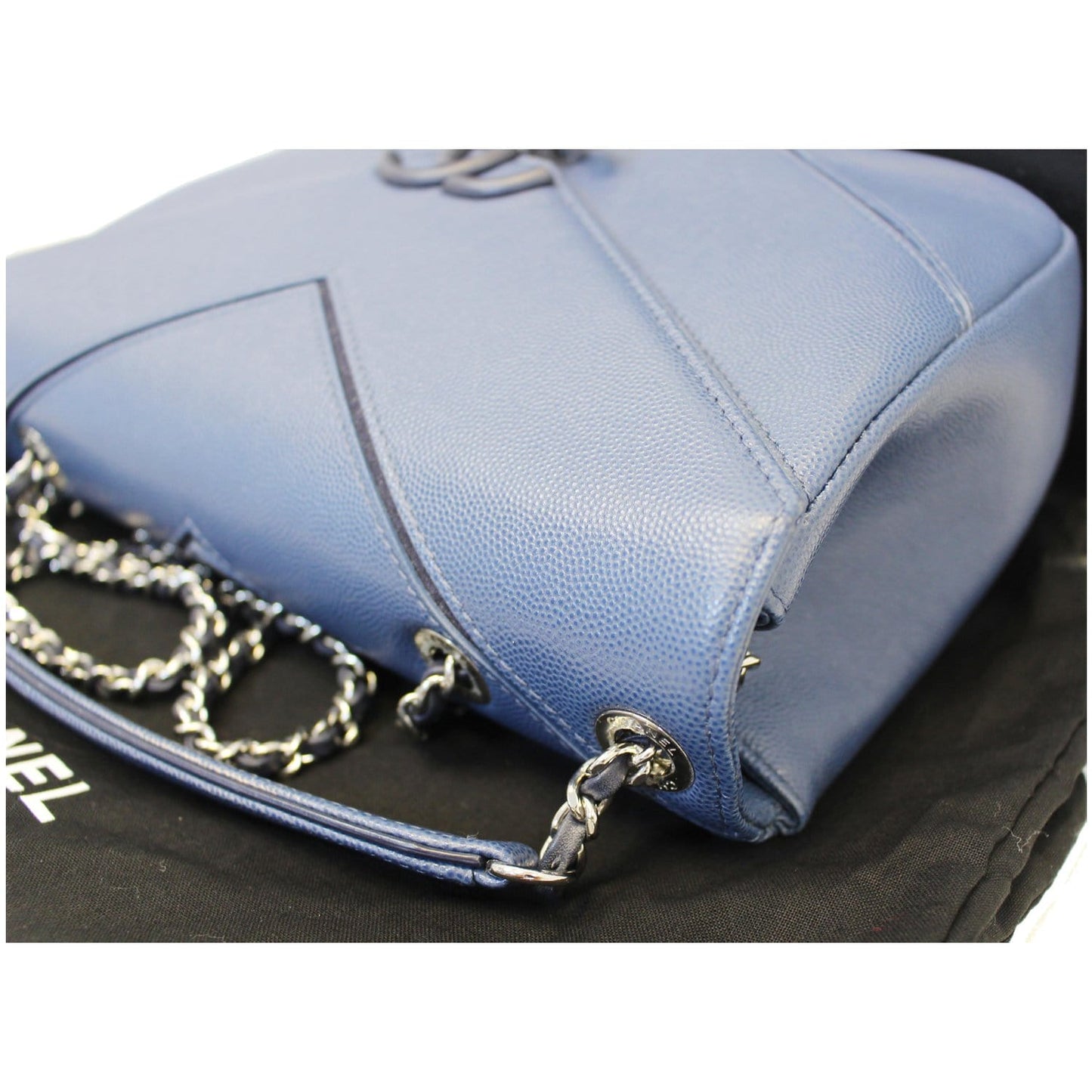 CHANEL CC Chevron Flap Shoulder Crossbody Bag Blue