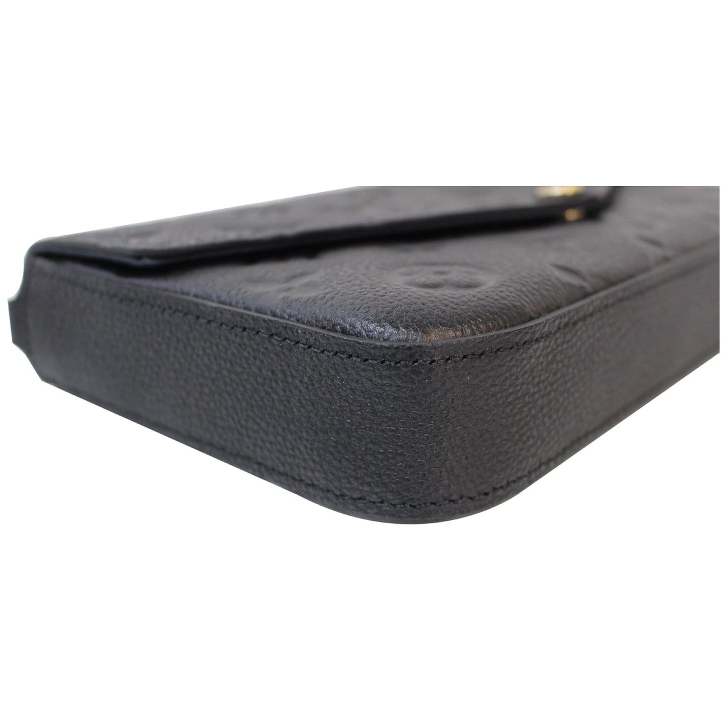 LOUIS VUITTON Pochette Felicie Empreinte Leather Crossbody Bag Black