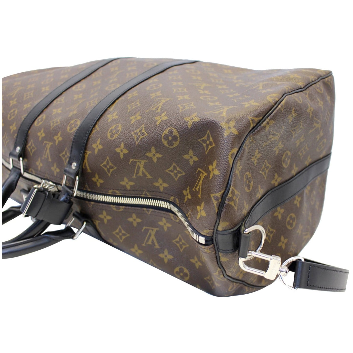 LOUIS VUITTON Keepall Bandouliere 55 Monogram Macassar Travel Bag Brown