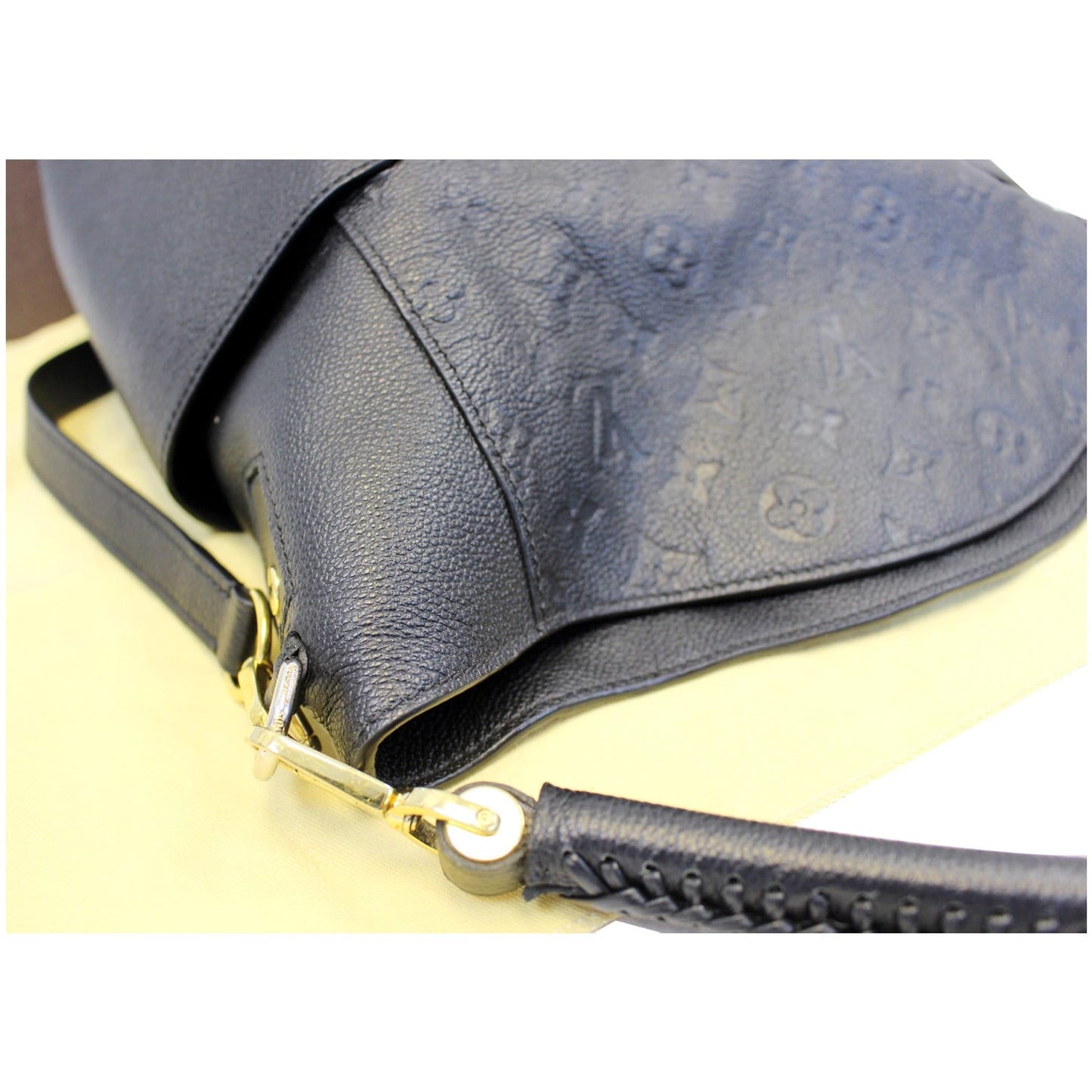 LOUIS VUITTON Bagatelle Monogram Empreinte Leather Shoulder Bag Black