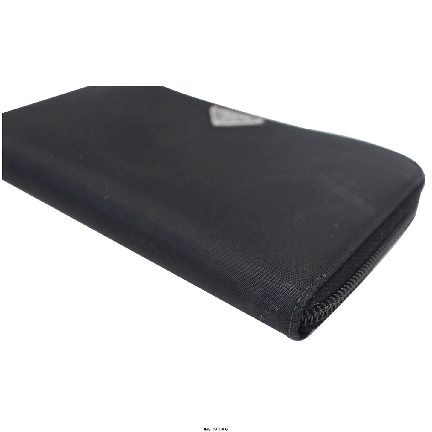 PRADA Black Nylon Zip Around Wallet