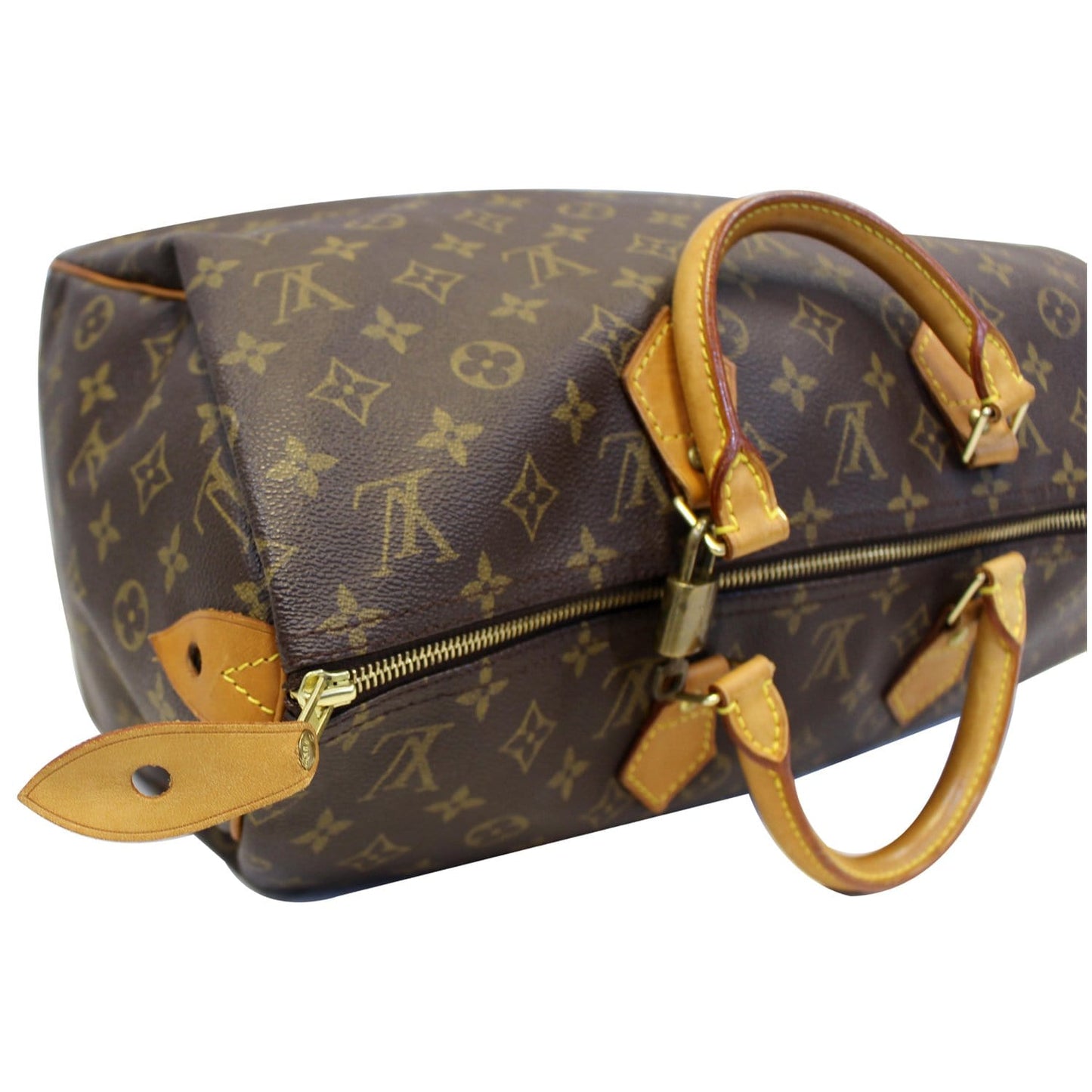 LOUIS VUITTON Speedy 40 Monogram Canvas Satchel Handbag Brown