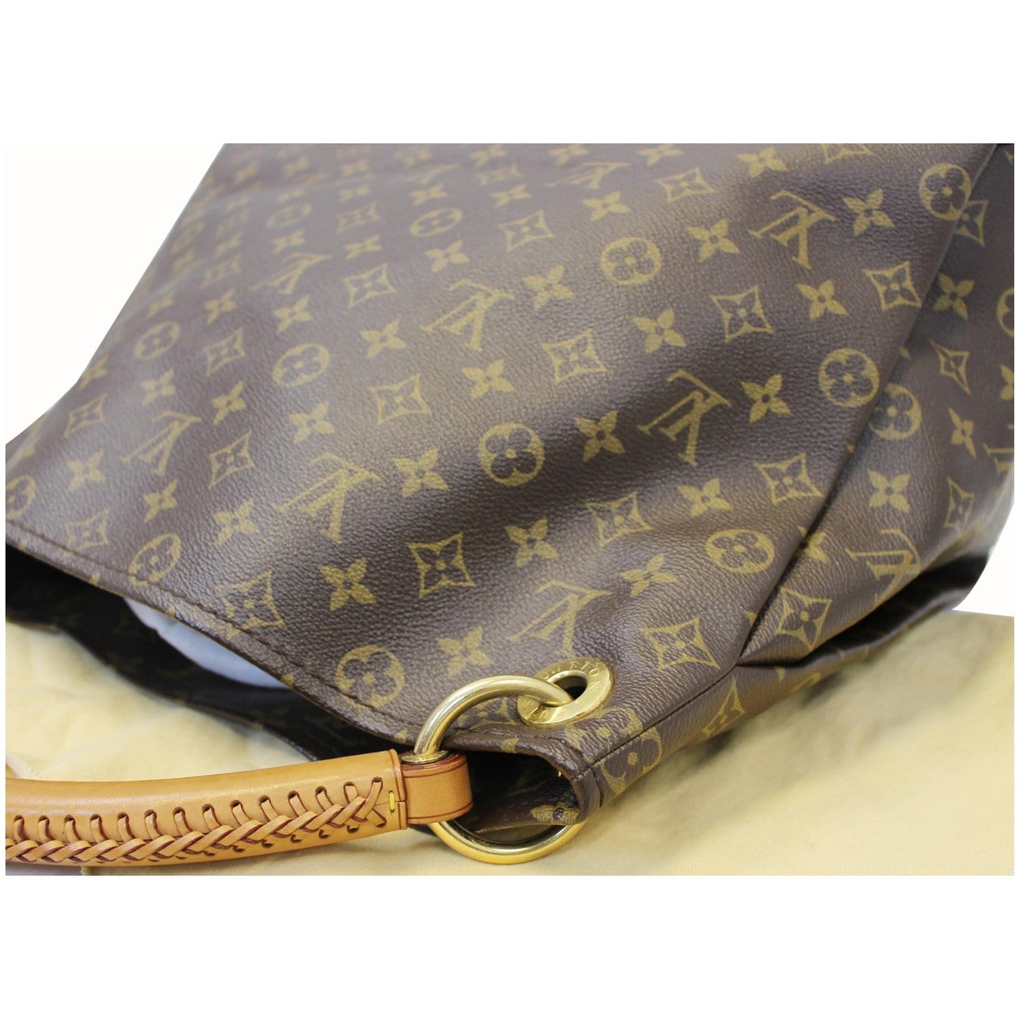 LOUIS VUITTON Artsy MM Monogram Canvas Shoulder Bag Brown