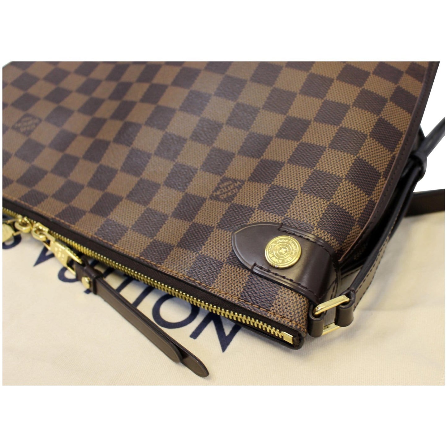 LOUIS VUITTON Duomo Damier Ebene Crossbody Bag Brown