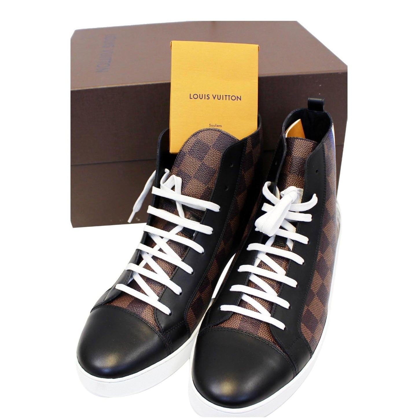 LOUIS VUITTON Damier Ebene Lion Chapman Sneakers  Size US 8.1/2