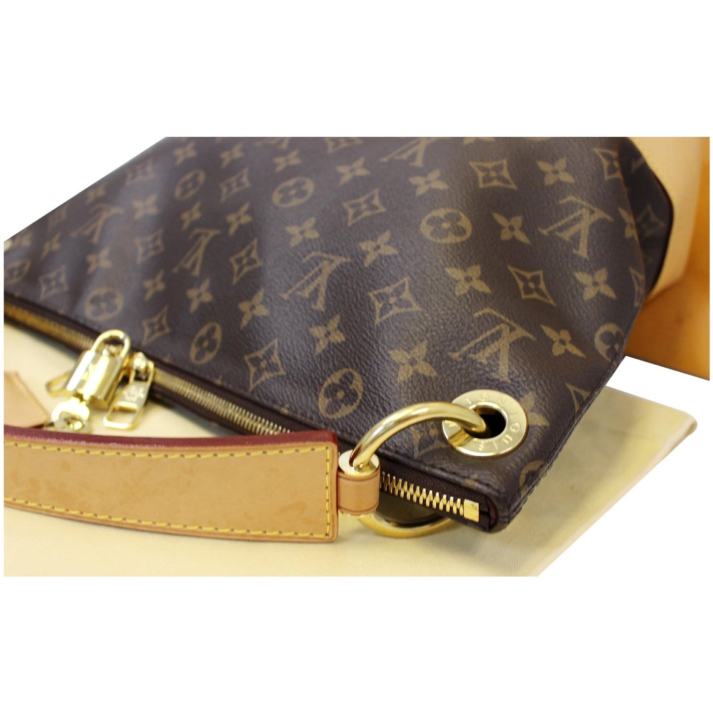 LOUIS VUITTON Berri PM Monogram Canvas Shoulder Bag Brown