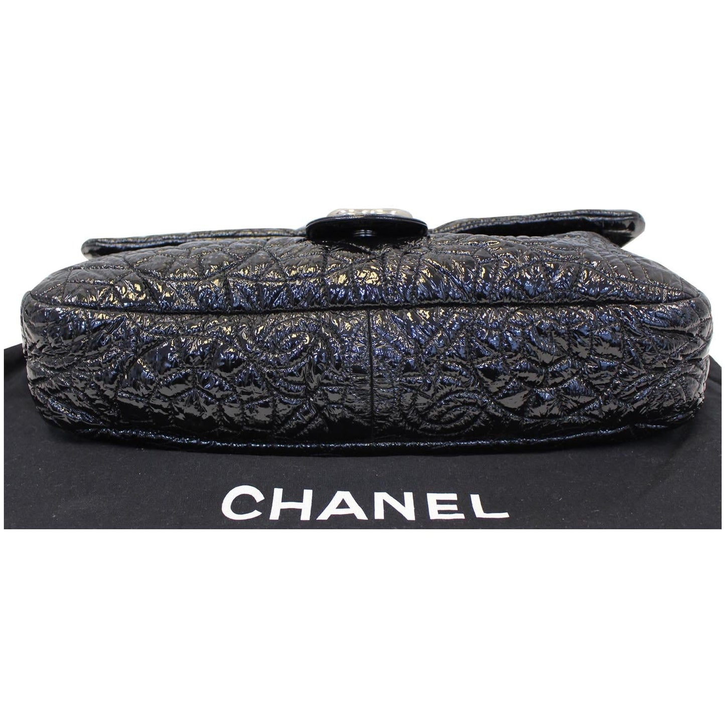 CHANEL Quilted Pattern Jumbo Single Flap Bag Black