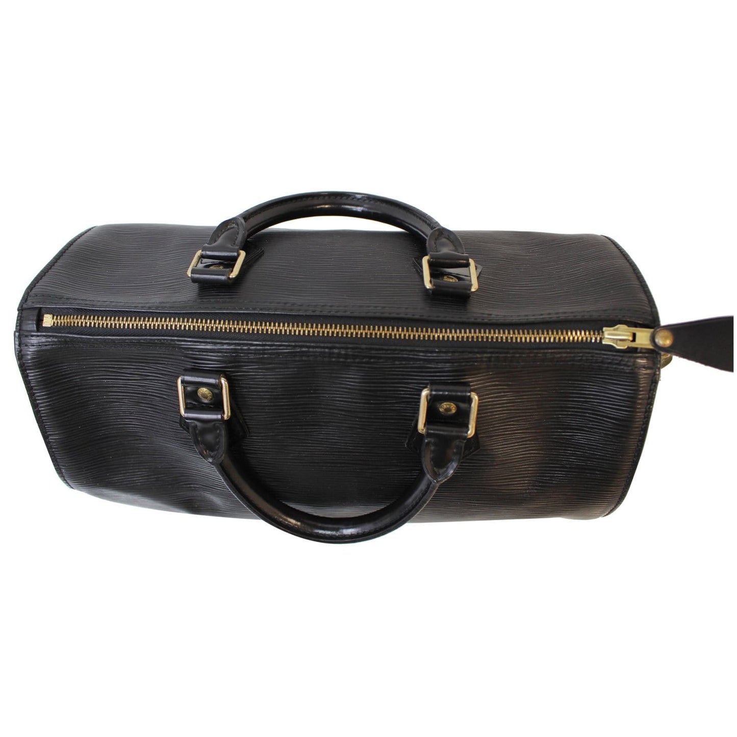 LOUIS VUITTON Speedy 30 Epi Leather Satchel Bag Black