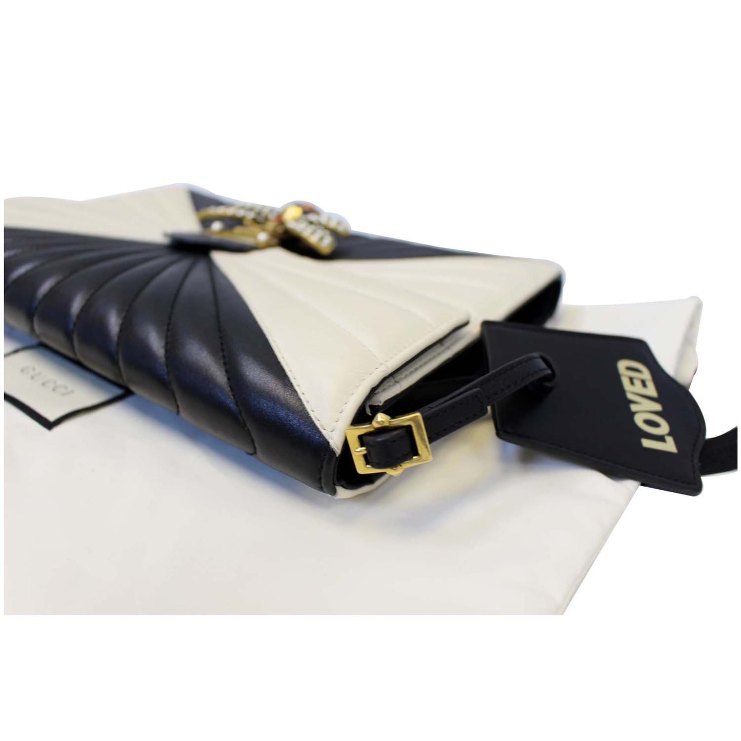 GUCCI Queen Margaret Matelasse Leather Clutch Bag
