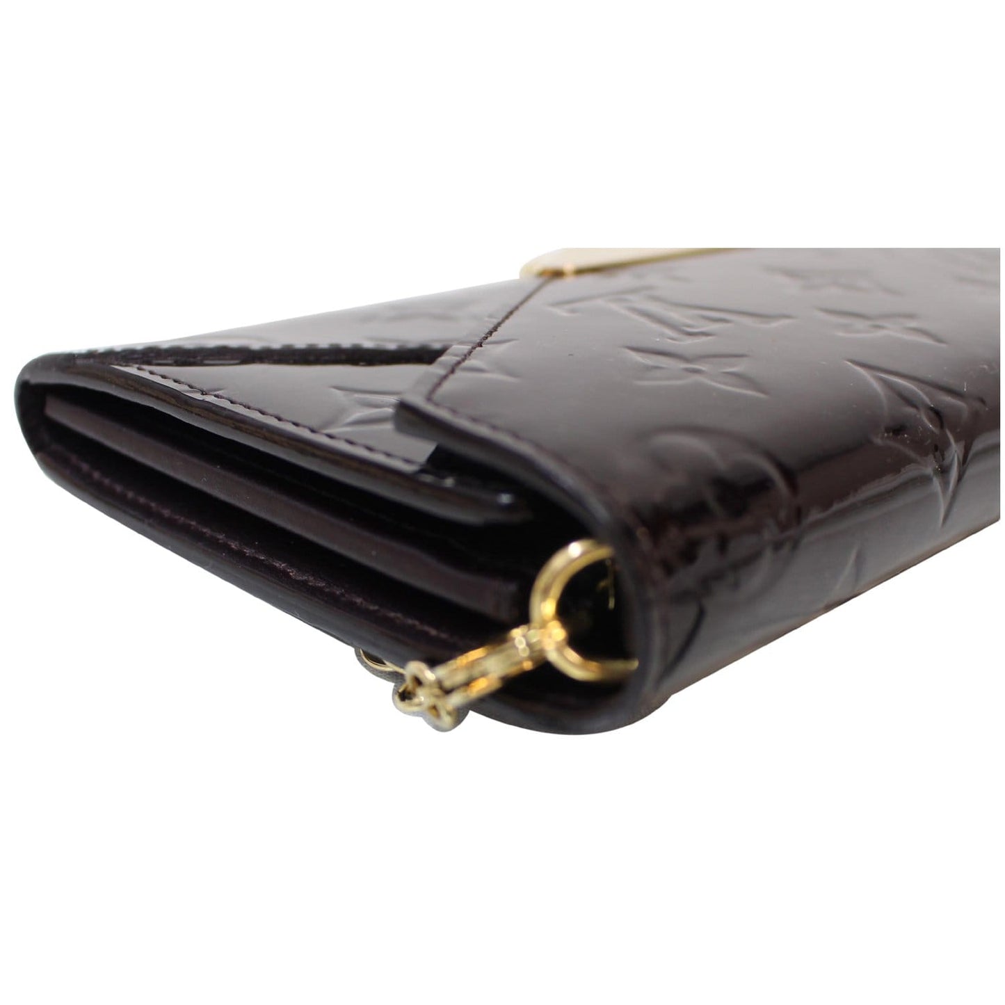 LOUIS VUITTON Mira Monogram Vernis Shoulder Chain Wallet Amarante