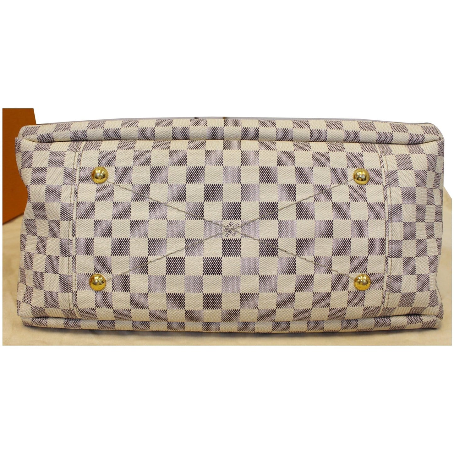 LOUIS VUITTON Artsy MM Damier Azur Shoulder Bag White