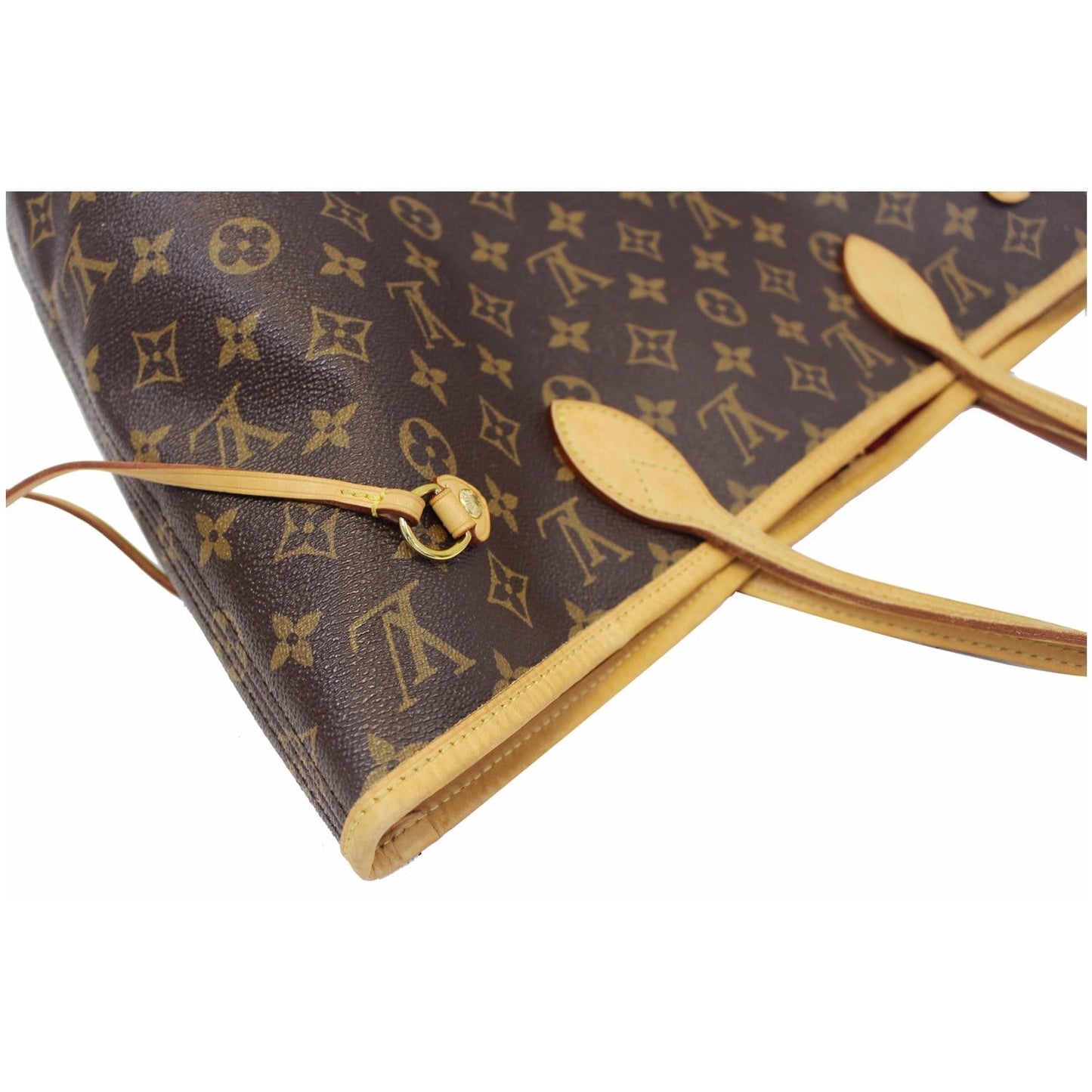 LOUIS VUITTON Neverfull MM Monogram Canvas Tote Shoulder Bag Brown