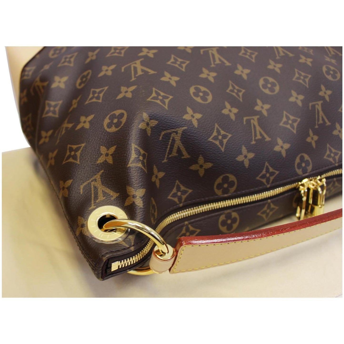 LOUIS VUITTON Berri MM Monogram Canvas Shoulder Bag Brown