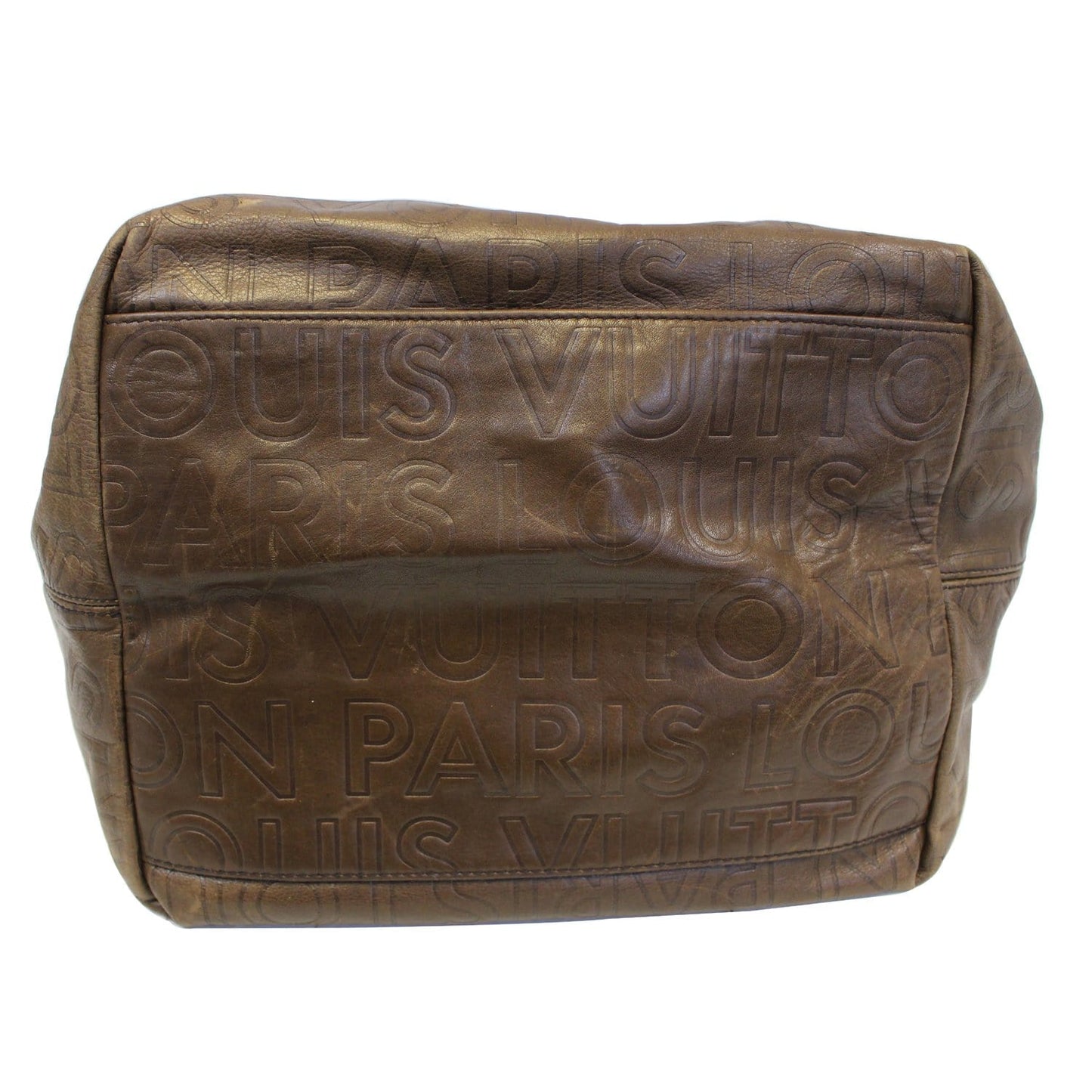 LOUIS VUITTON Paris Souple Whisper GM Monogram Satchel Bag Brown